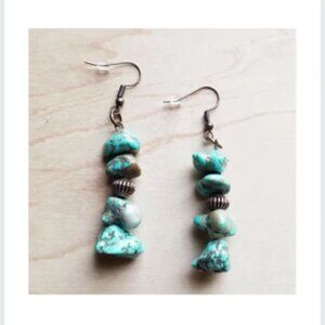 Stacked Turquoise and Copper Earrings